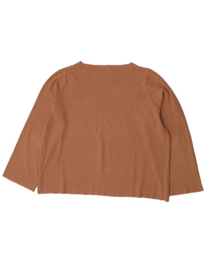 Zara Dame Trafaluc Top Langærmet UK 16 Stor Beige