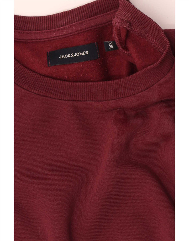 Jack & Jones Sweatshirt til mænd 2XL rødbrun bomuld