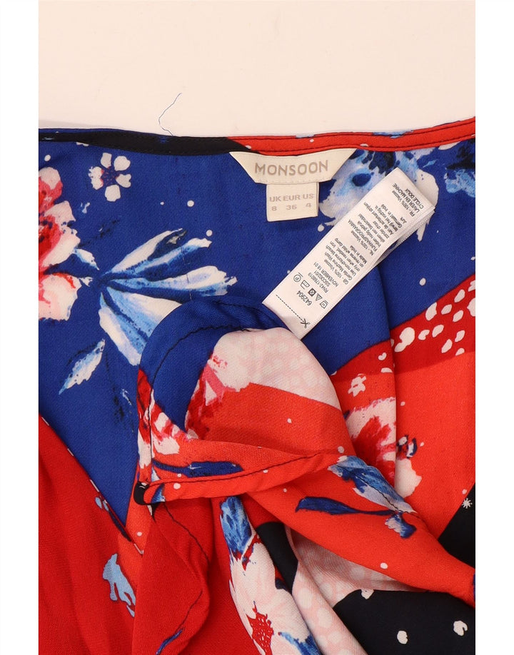 Monsoon Dame Maxi Dress UK 8 Small Multicolor Patchwork Viscose
