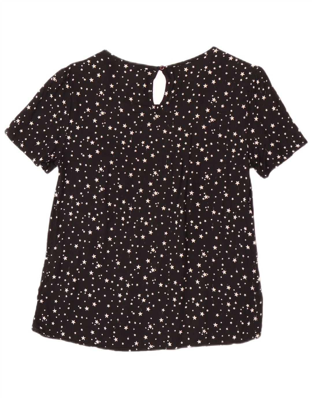 Superdry Damebluse Top UK 12 Medium Black Spotted Viscose