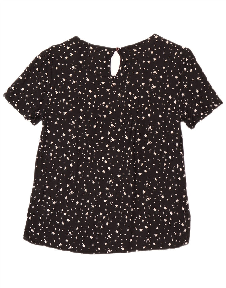 Superdry Damebluse Top UK 12 Medium Black Spotted Viscose