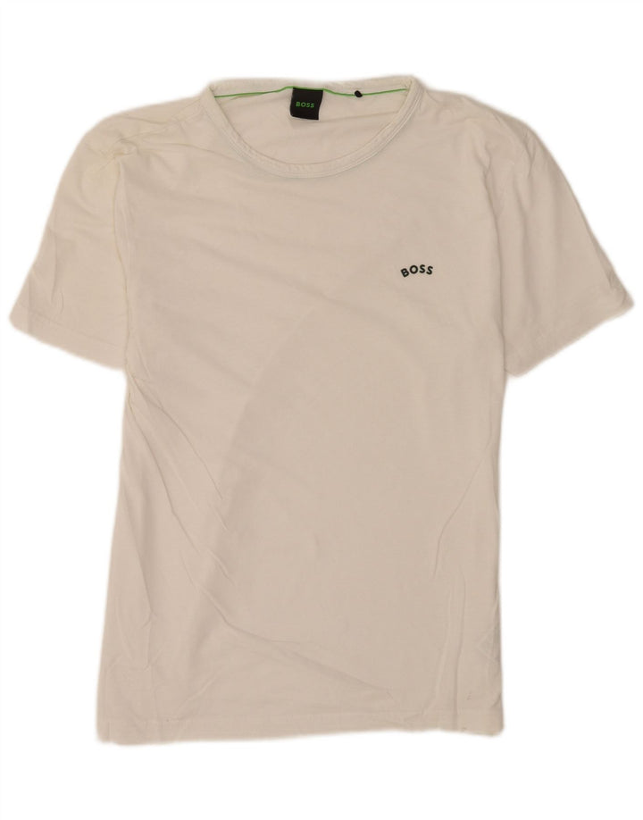 Hugo Boss Herre T-Shirt Top Medium Hvid Bomuld