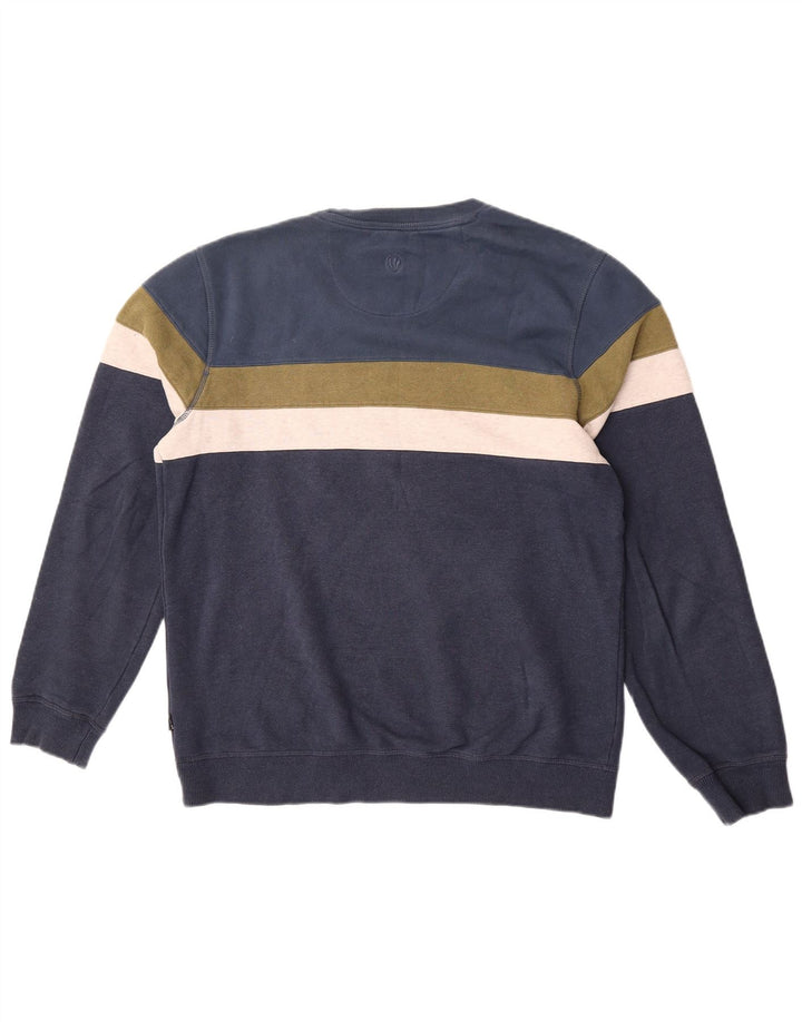 Fat Face Herre sweatshirt Jumper Medium Marineblå Colourblock Bomuld