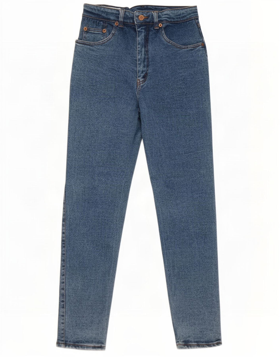 Uniform kvinders højtaljede koniske jeans W26 L29 Blå