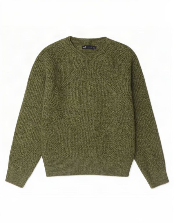 Marks & Spencer Dame Boat Neck Jumper Sweater UK 10 Small Khaki Acryl
