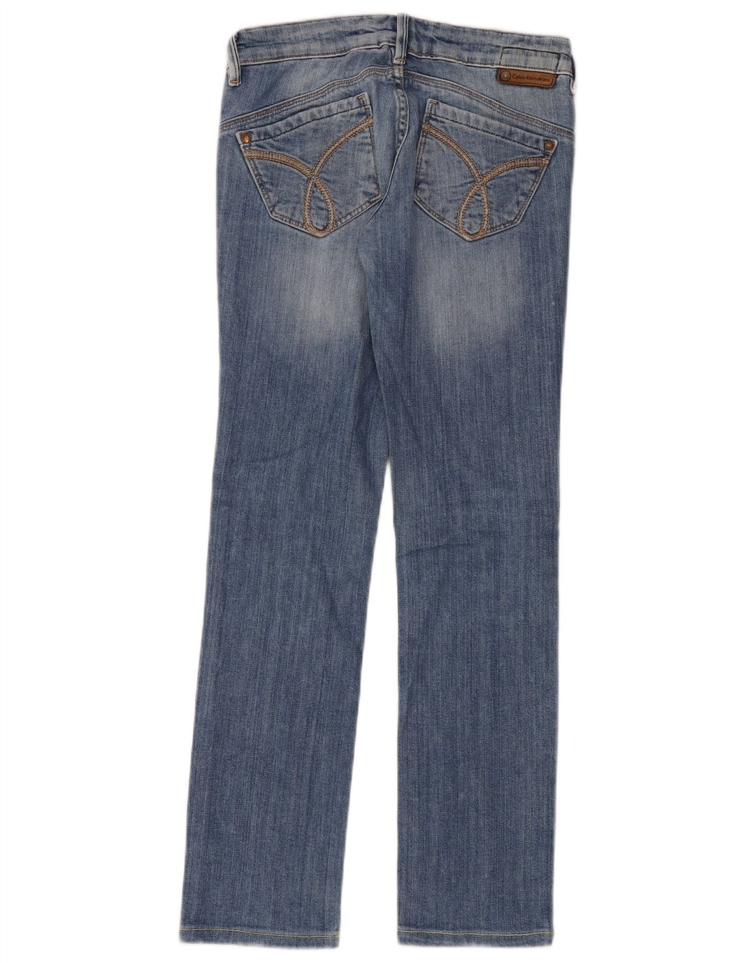 Calvin Klein Dame Straight Jeans W26 L30 Blå Bomuld