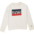 LEVI'S Womens Graphic Sweatshirt Jumper UK 10 Small White Cotton Vintage Levi's and Second-Hand Levi's from Messina Hembry 