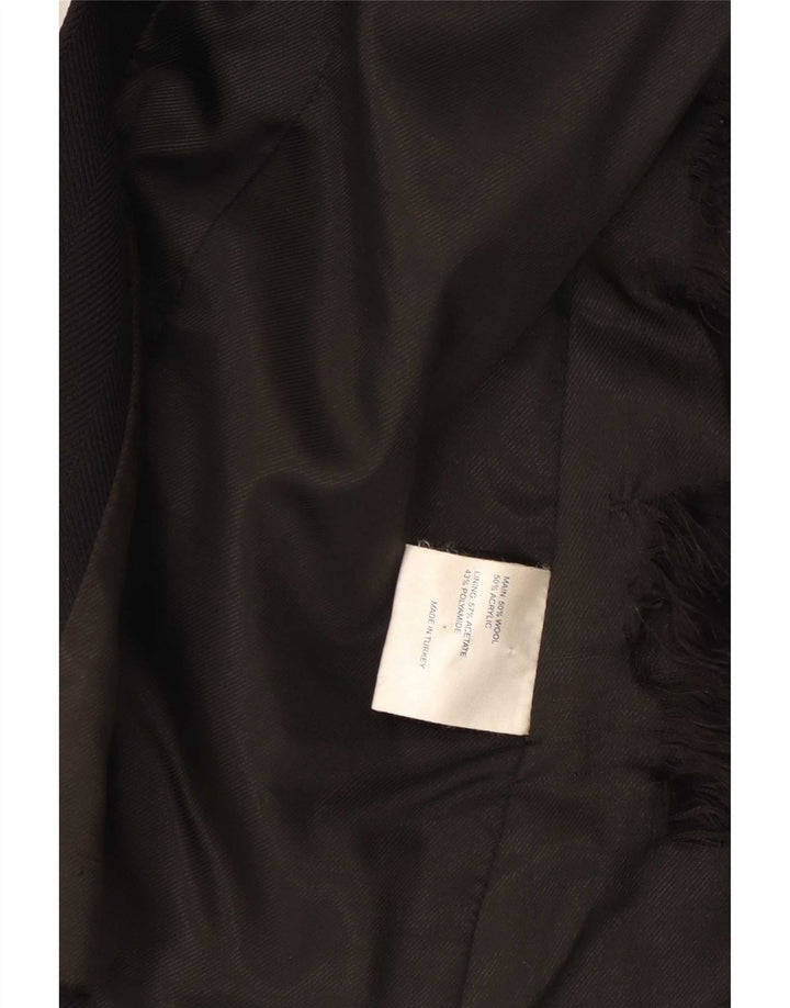 Karen Millen Dame Overfrakke UK 8 Lille Sort Uld