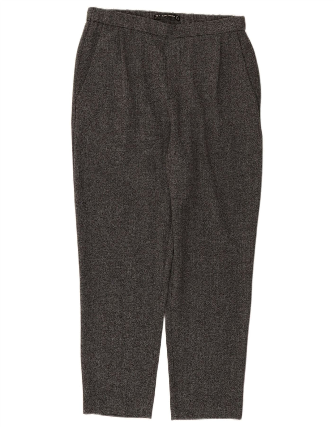 Zara Womens Tapered Cropped Trousers Small W26 L24 Grå Polyester