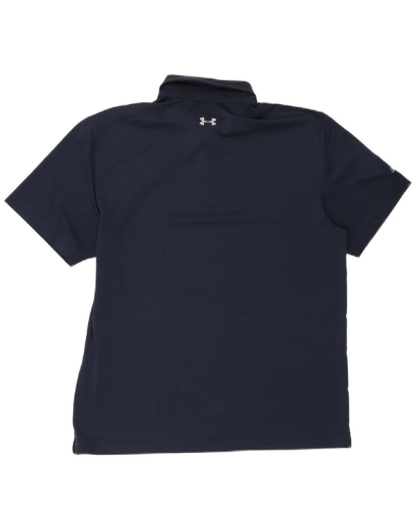 Under Armour Herre Heat Gear Polo Shirt XL Marineblå stribet