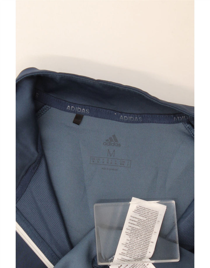 ADIDAS Pullover med lynlås til mænd, træningsdragt Top Medium Navy Blue Flecked
