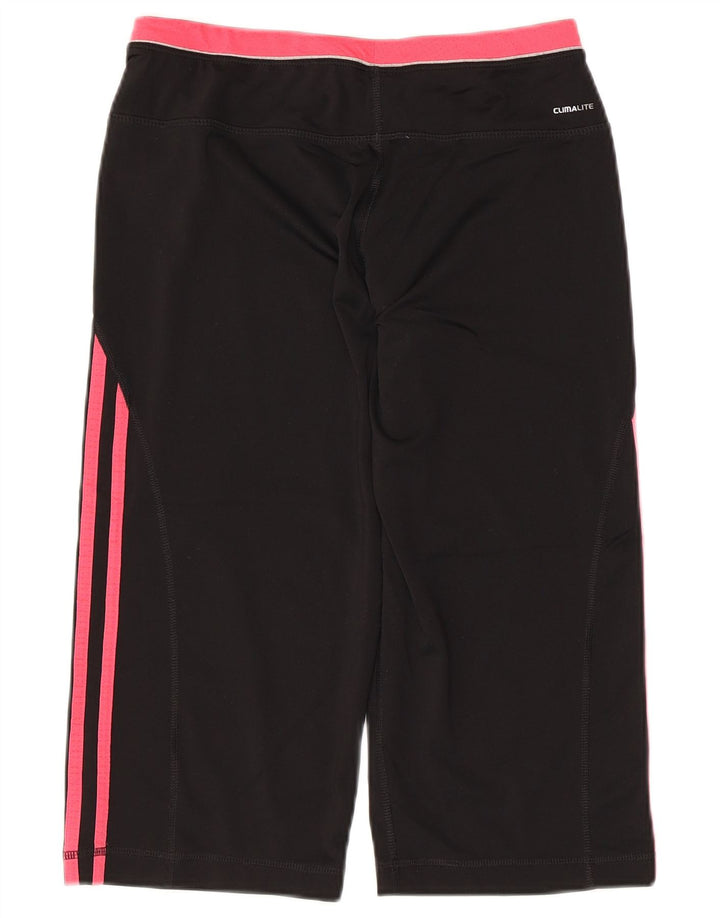 ADIDAS Dame Climalite Capri Leggings UK 8/10 Small Black Polyester