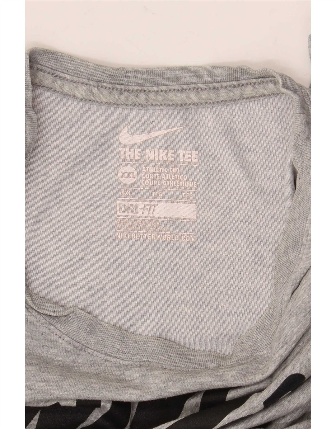 Nike Herre Athletic Cut Grafisk T-Shirt Top 2XL Grå Flecked