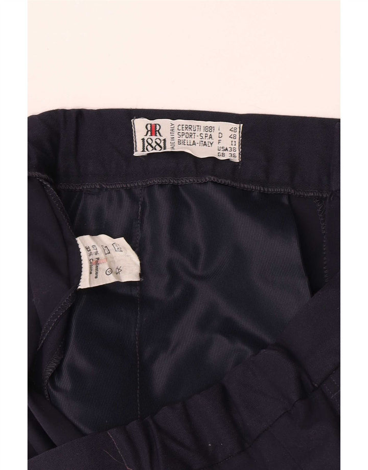 Cerruti 1881 Herre Pegged Chino Shorts IT 48 Medium W30 Navy Blue Polyester