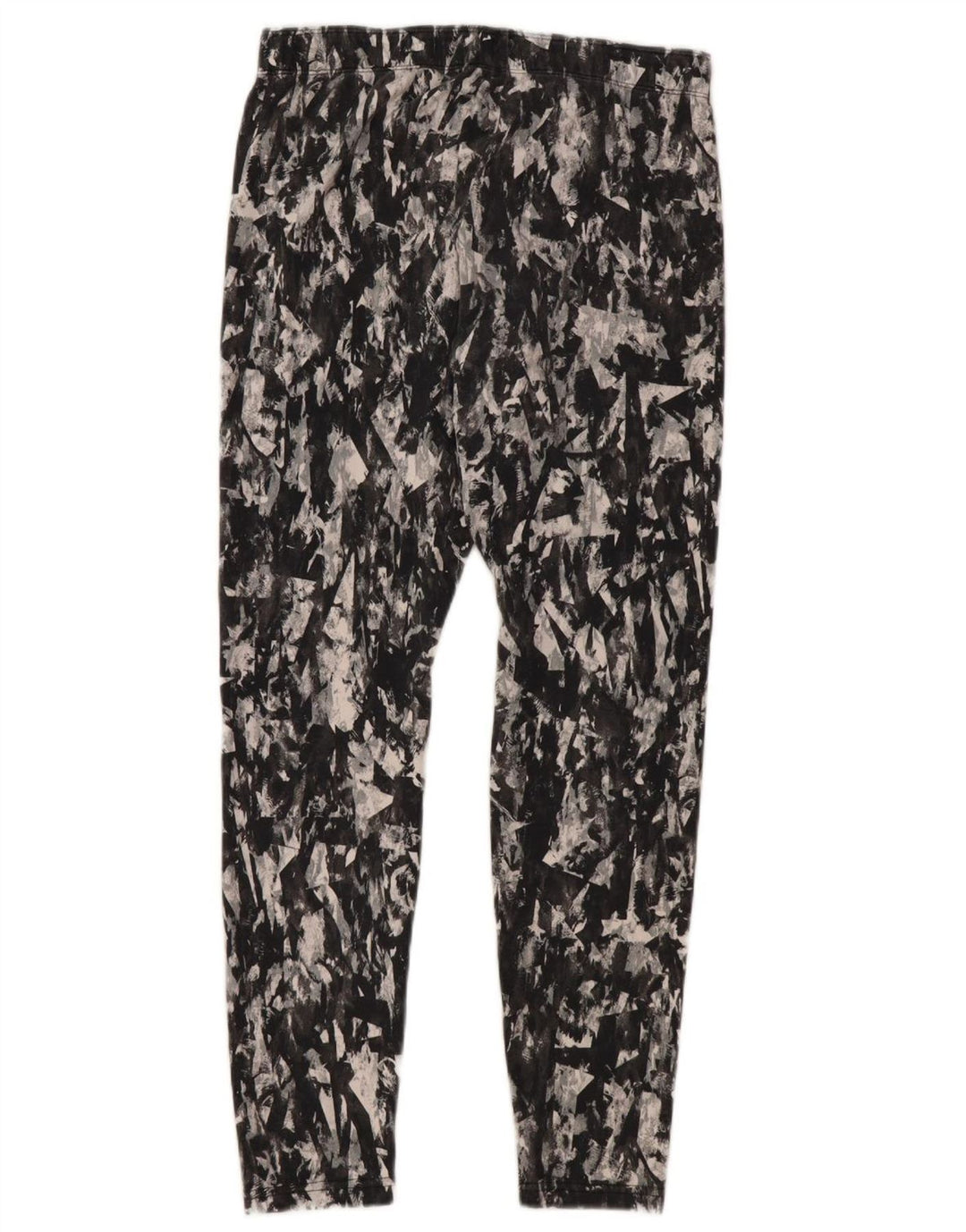 NIKE Dame Leggings UK 16 Stor sort Camouflage Bomuld