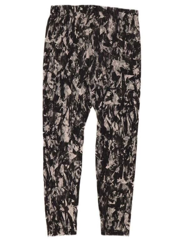 NIKE Dame Leggings UK 16 Stor sort Camouflage Bomuld