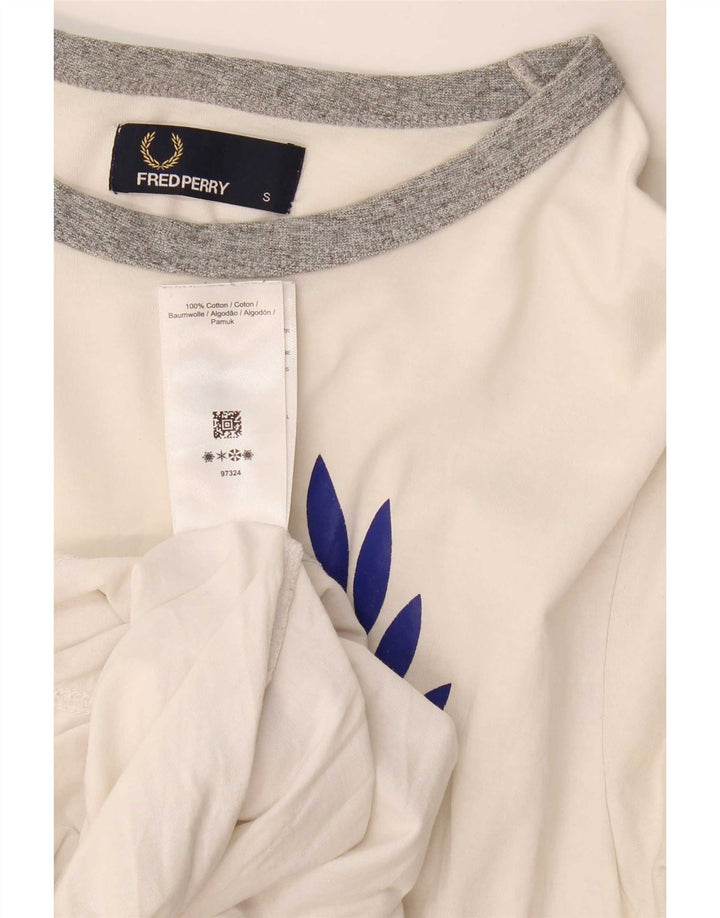 Fred Perry Herre grafisk T-shirt Top Lille hvid bomuld