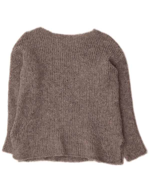 Zara Girls Boat Neck Jumper Sweater 11-12 år Grå Fair Isle