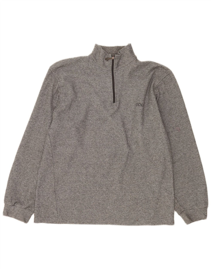 Odlo Herre Zip Neck Sweatshirt Jumper XL Grå Nålestribe