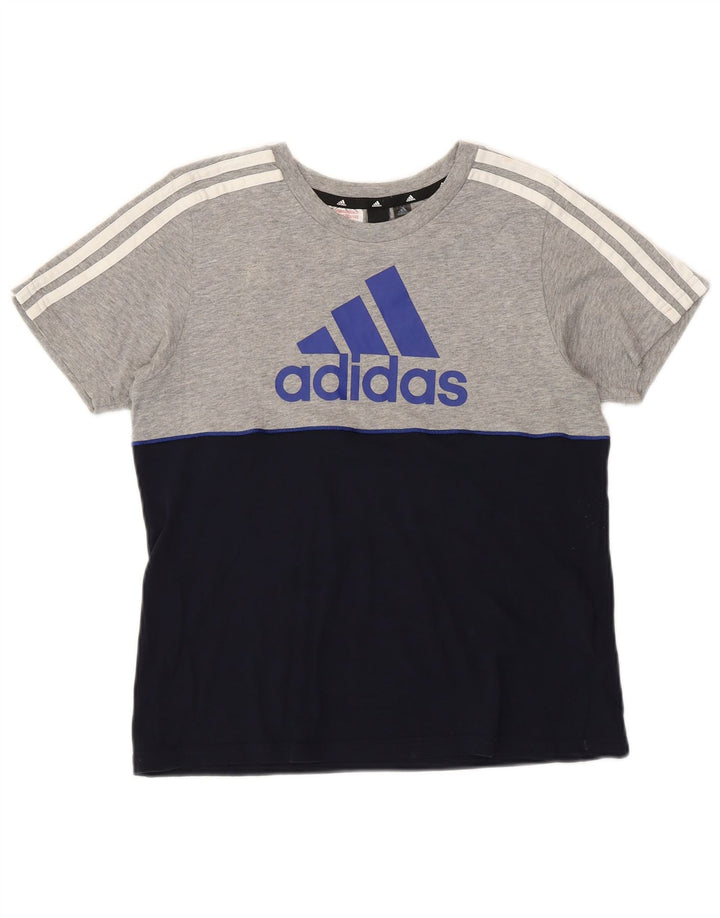 Adidas drenge almindelig grafisk t-shirt top 11-12 år grå farveblok