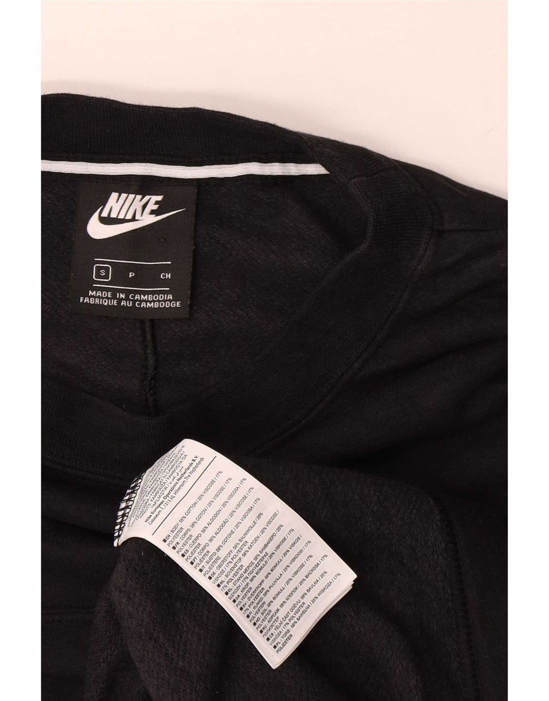 Nike Womens Grafisk Oversized Sweatshirt Jumper UK 10 Small Black Bomuld