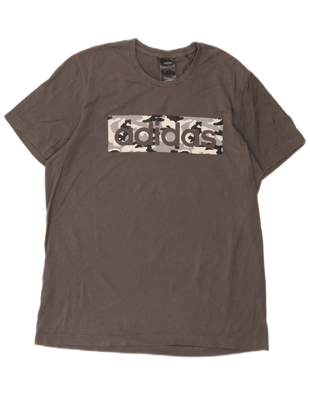 Adidas Herre grafisk T-shirt top mellemgrå bomuld