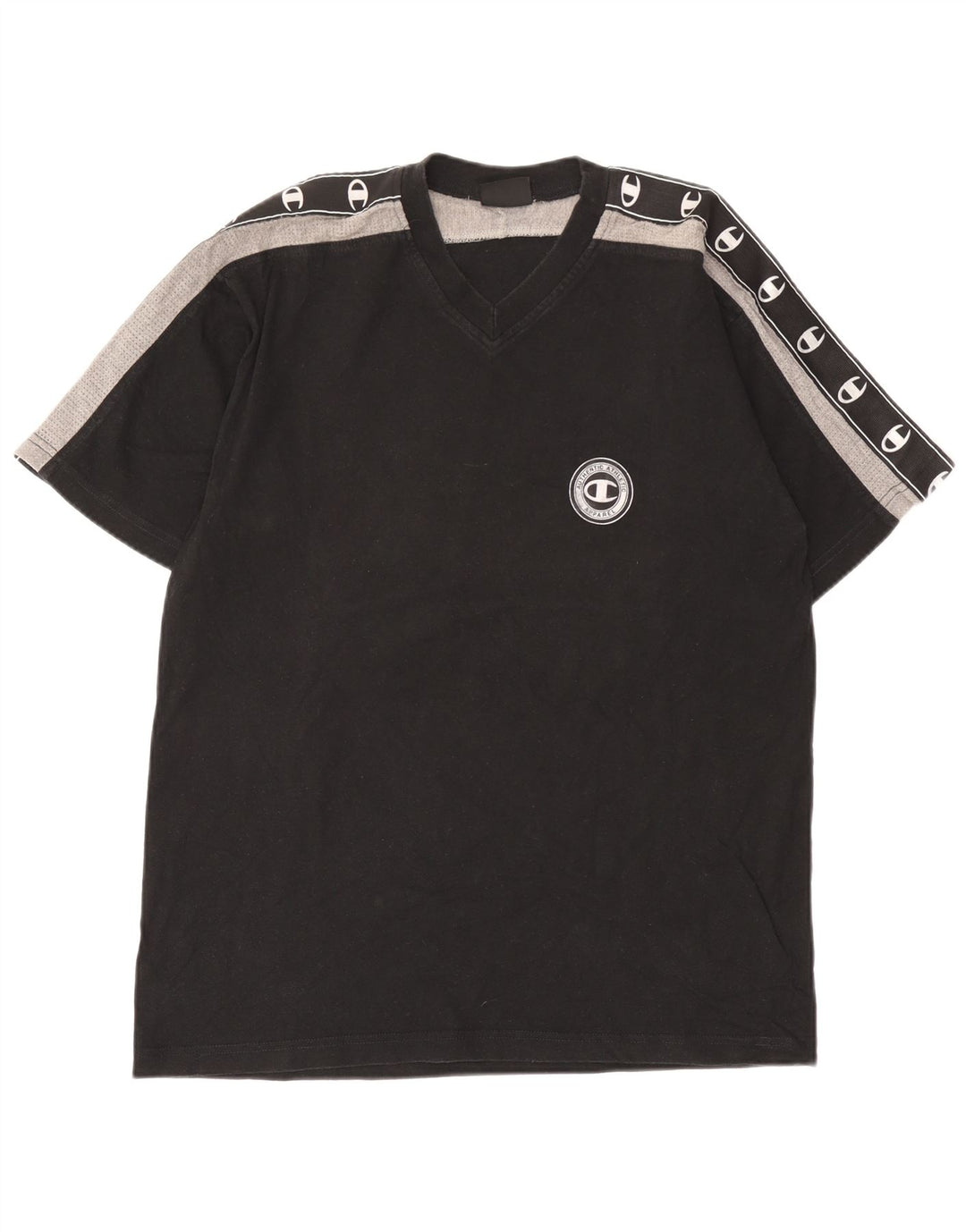 Champion Herre Grafisk T-Shirt Top Stor Sort Colourblock