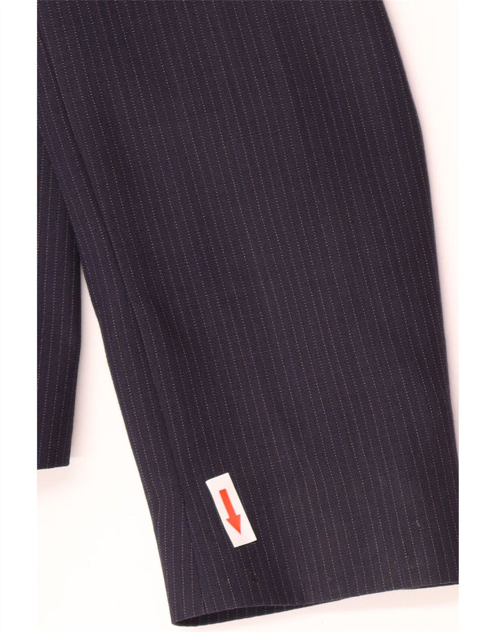Vintage Dame 1 Knap Blazer Jacket IT 46 Large Navy Blue Nålestribe