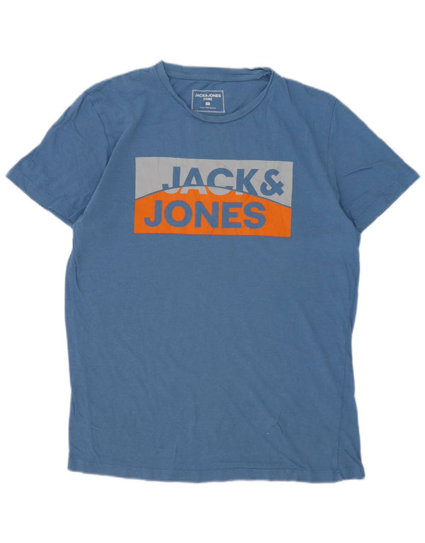 Jack & Jones Herre grafisk T-shirt Top Medium Blue Bomuld