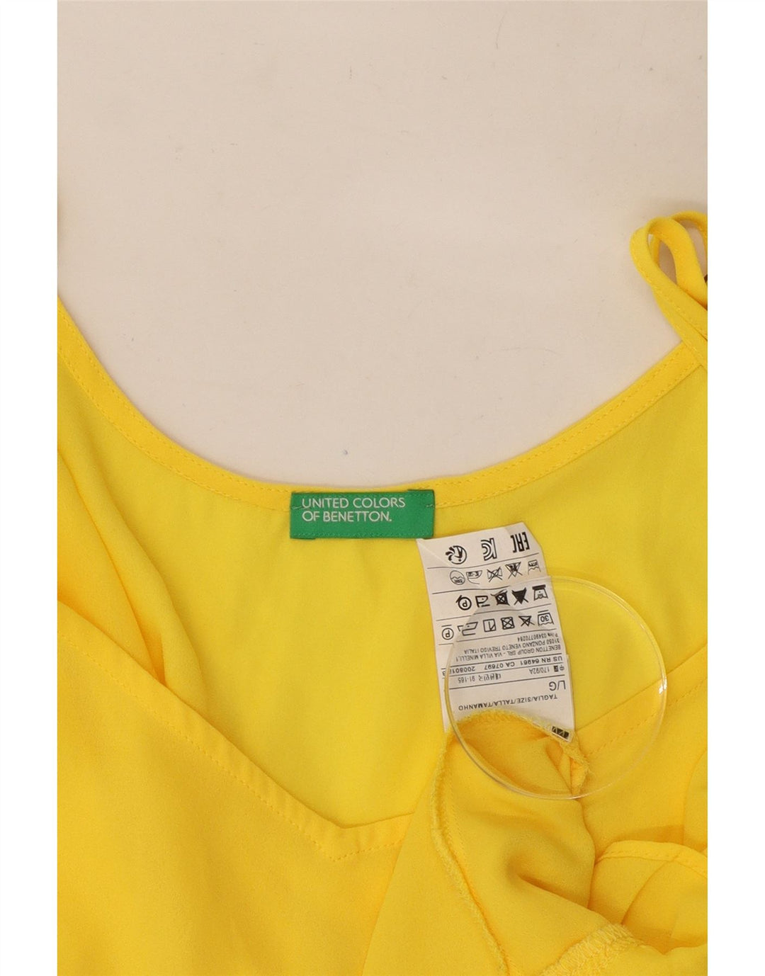 Benetton Dame Cami Top UK 16 Stor Gul Polyester