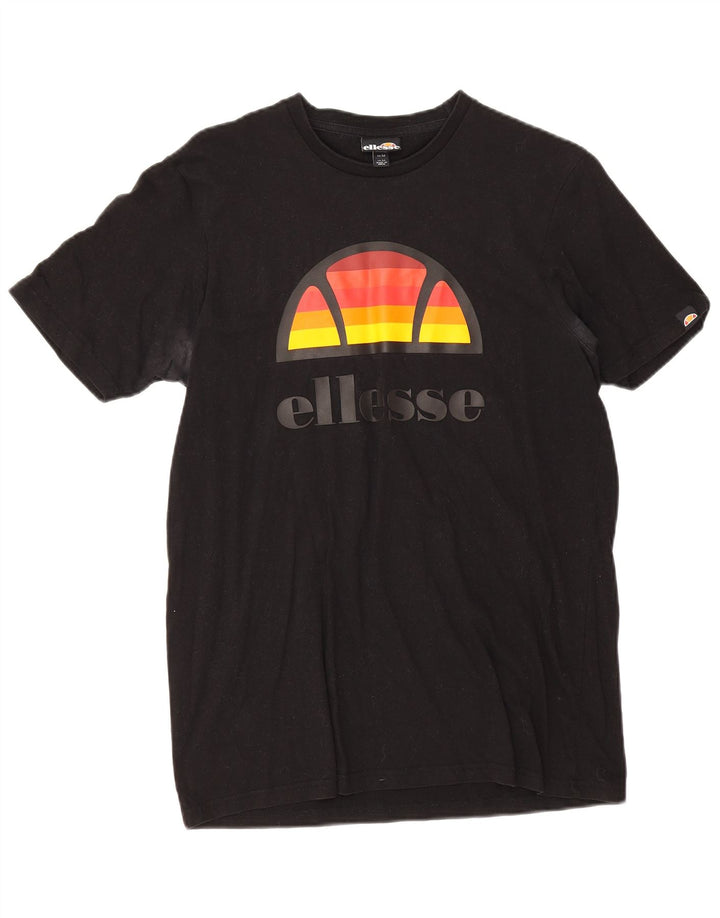 Ellesse Herre Grafisk T-Shirt Top Medium Sort