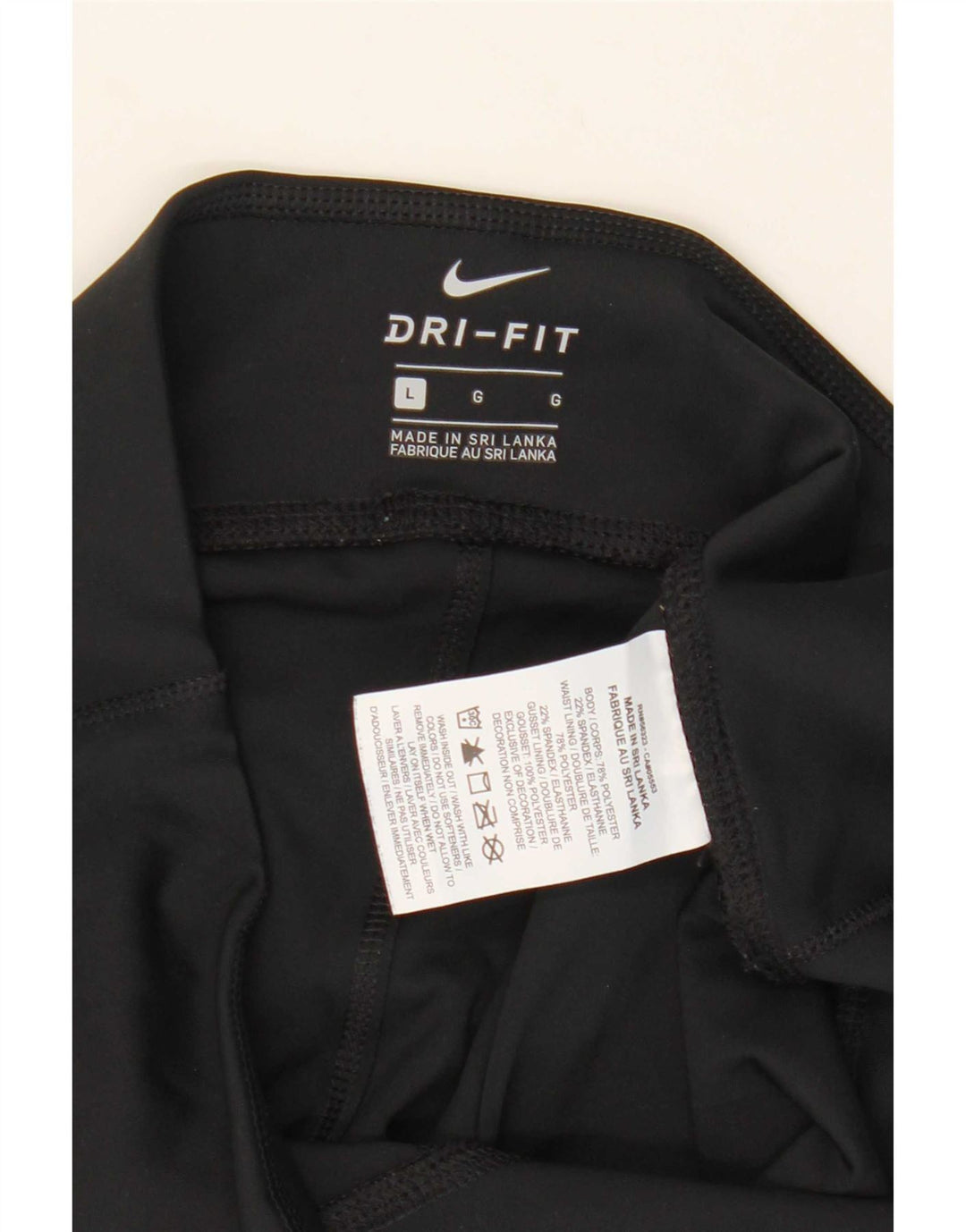 Nike Dame Dri Fit Capri Leggings UK 16 Large Black Polyester
