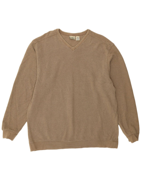 L.L.Bean Herre Top Langærmet XL Beige Bomuld