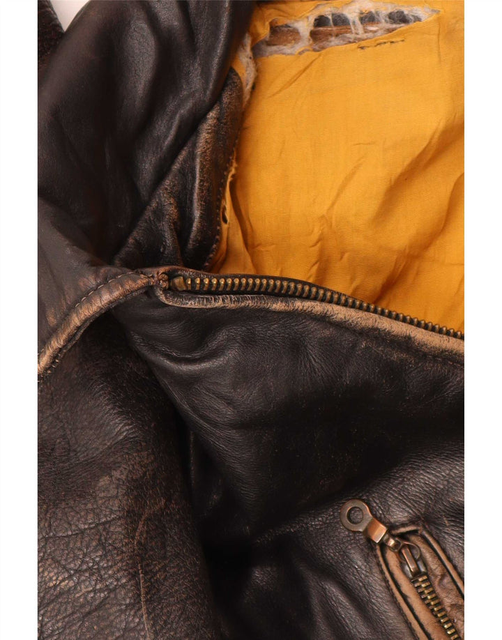 Vintage herre læderjakke UK 44 2XL Brun