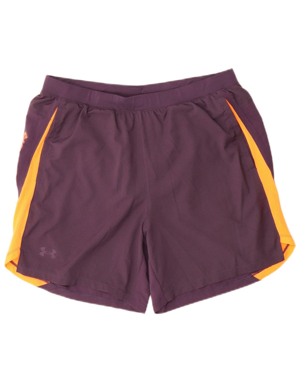 Under Armour Herre Fitted Graphic Sports Shorts XL Lilla Colourblock Sports