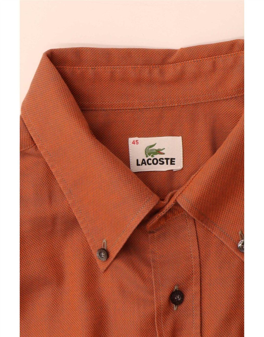 Lacoste Herreskjorte str. 45 XL Orange Bomuld