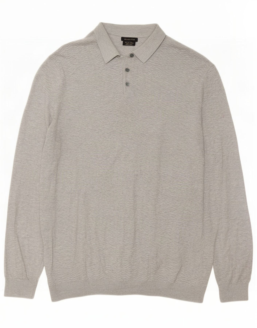 Massimo Dutti Herre Polo Neck Jumper Sweater XL Grå Bomuld