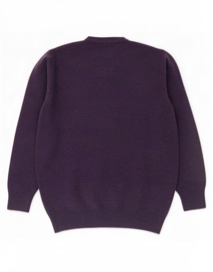 Marks & Spencer Herre sweater med rund hals, medium lilla lammeuld