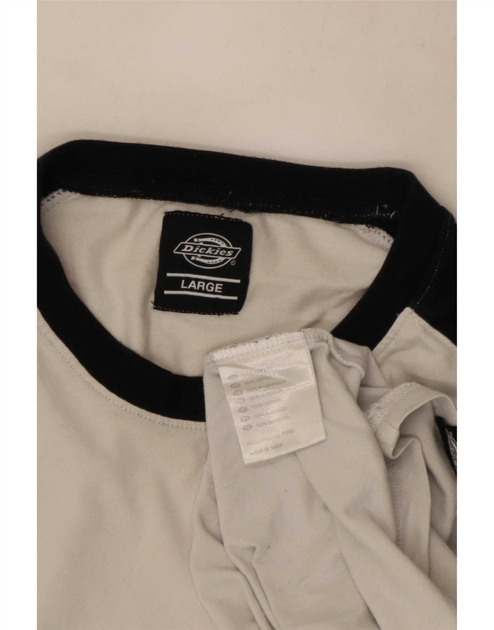 Dickies Herre Top Langærmet Stor Hvid Colourblock Bomuld