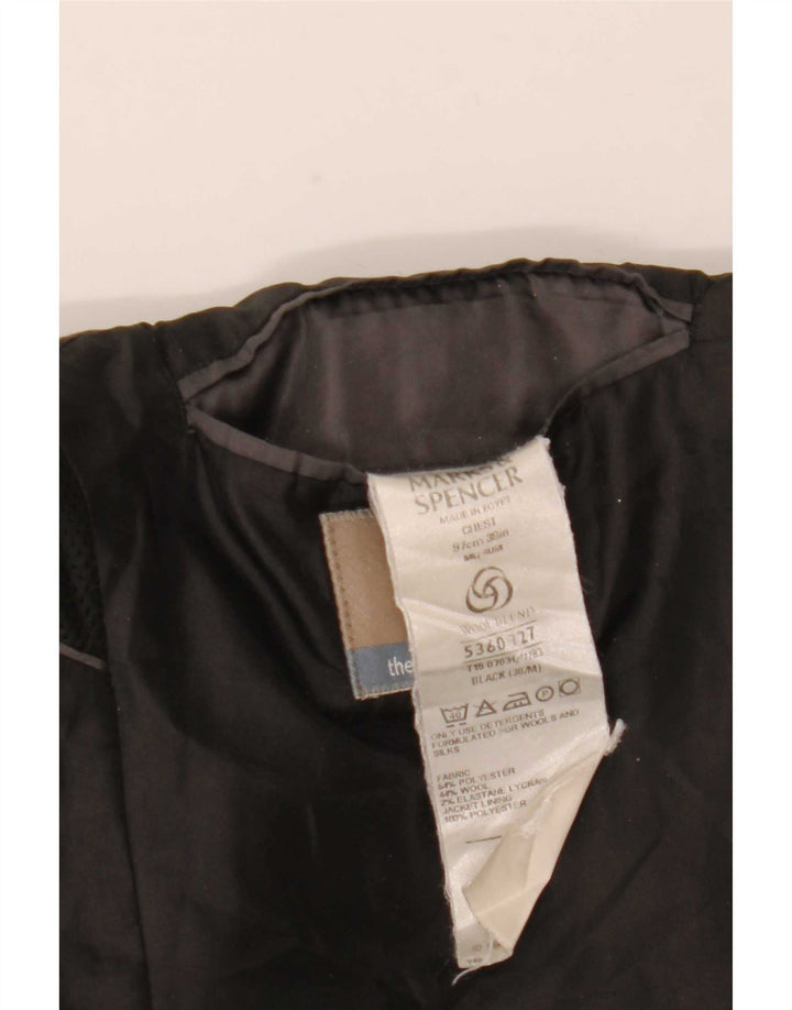 Marks & Spencer Herre 3-knaps blazerjakke UK 38 Medium Sort Uld