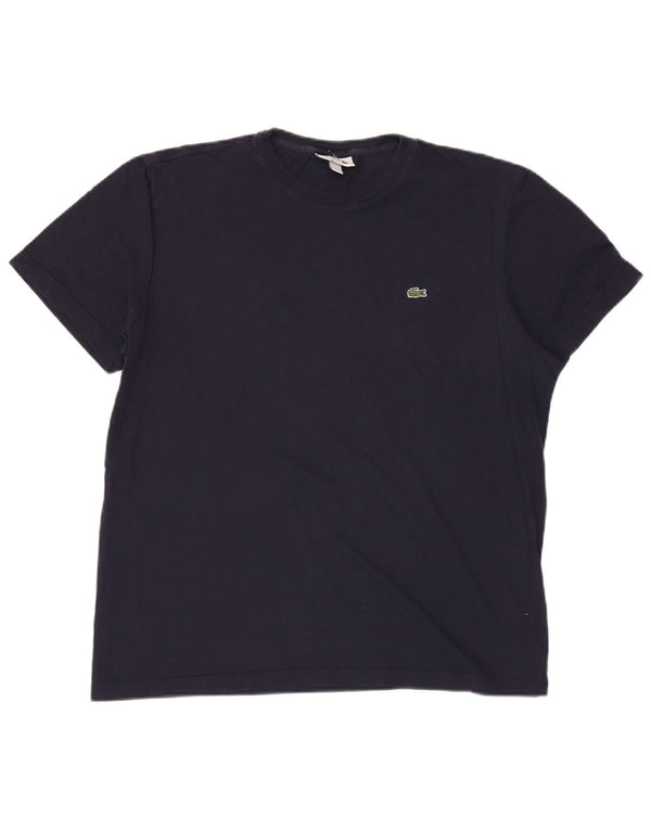 LACOSTE Herre Regular Fit T-Shirt Top Størrelse 6 XL Marineblå Bomuld