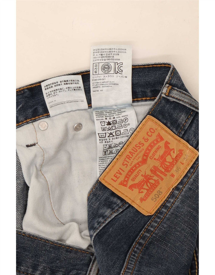 Levi's Herre 508 Straight Jeans W36 L29 Marineblå Bomuld