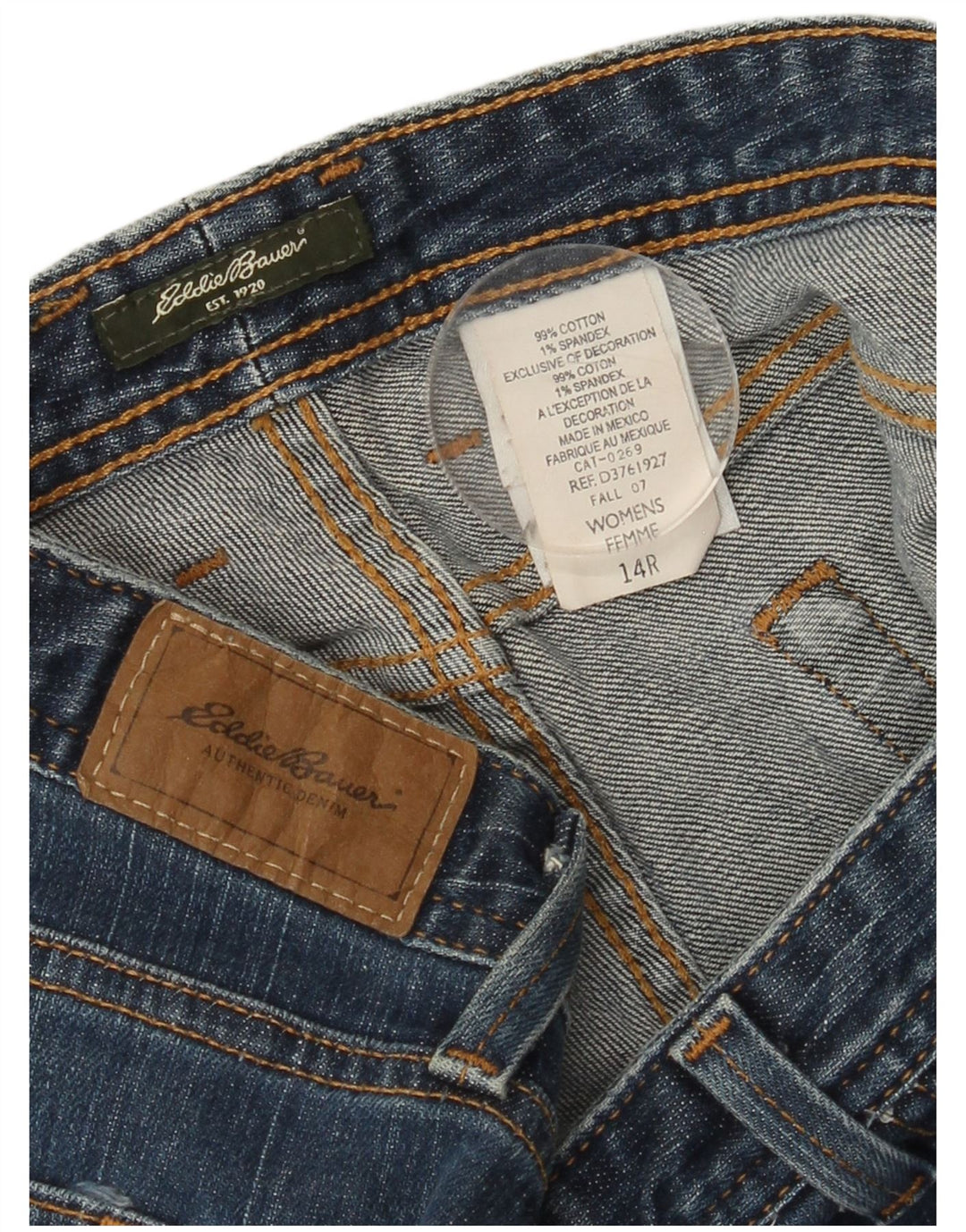 EDDIE BAUER Womens Bootcut Jeans US 14 XL W36 L30 Blue Cotton