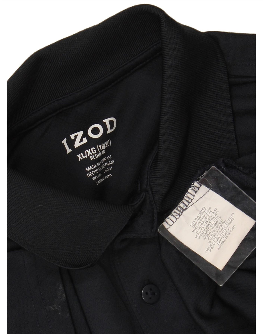 IZOD Regular Boys Polo Shirt 15-16 Years XL Navy Blue Polyester