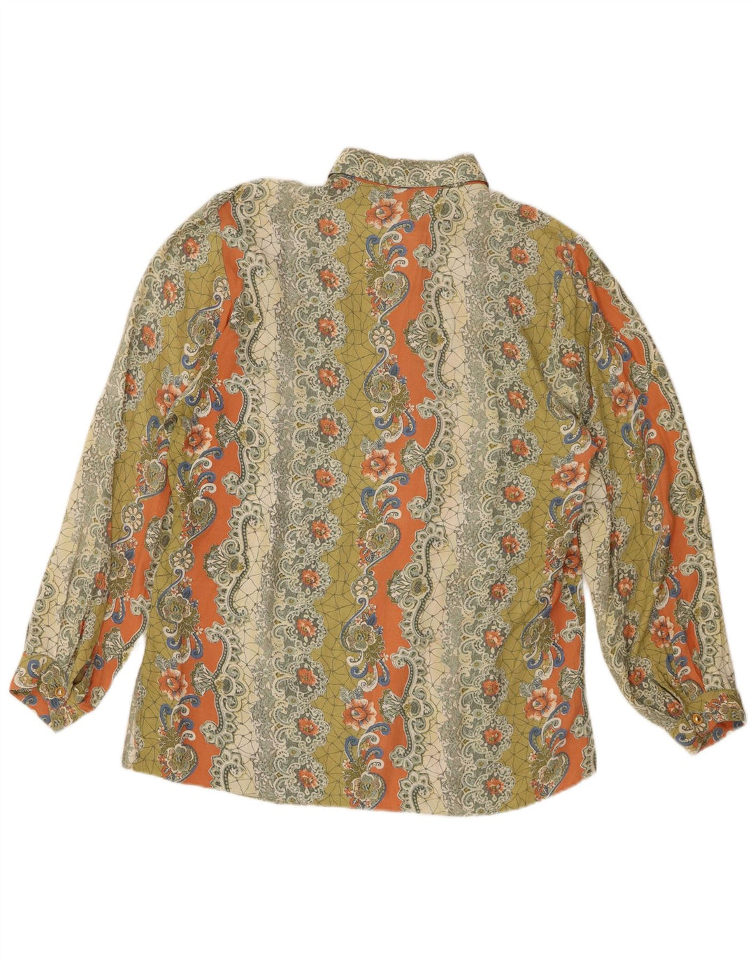 VINTAGE Dame Oversized skjortebluse EU 40 Medium Flerfarvet Paisley
