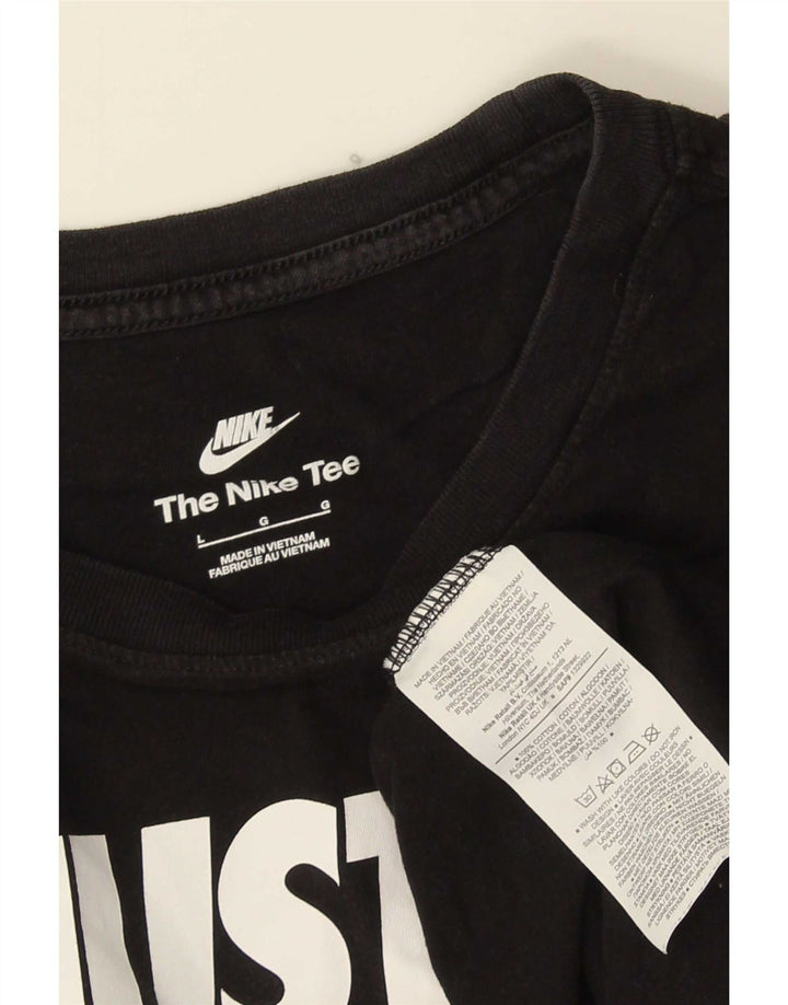 Nike grafisk T-shirt top til mænd, stor sort bomuld