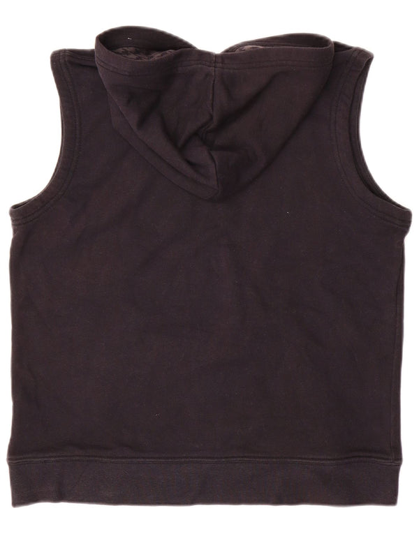 NIKE grafisk hættetrøje uden ærmer til drenge 10-11 år medium sort bomuld