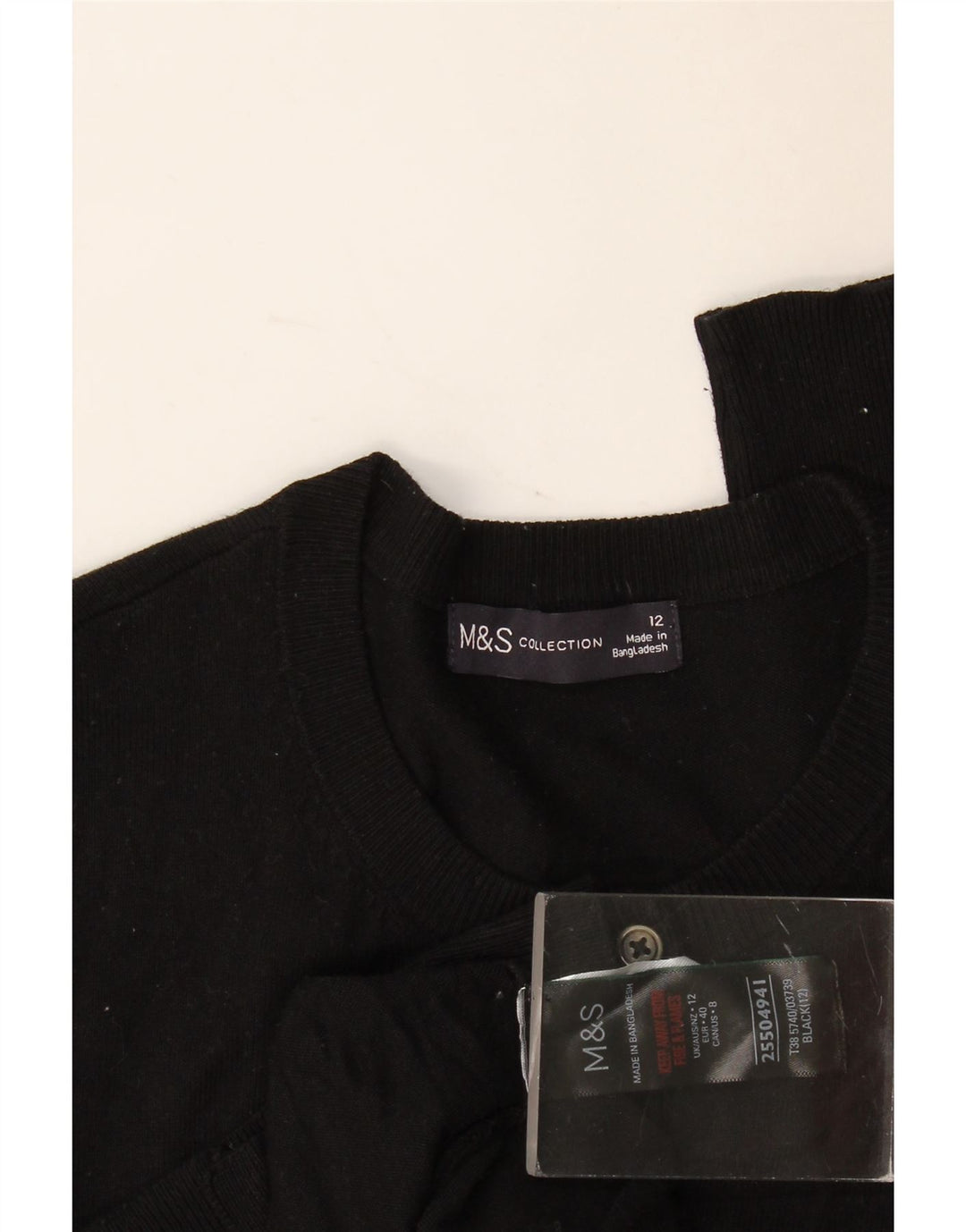 Marks & Spencer Dame Cardigan Sweater UK 12 Medium Black Viscose