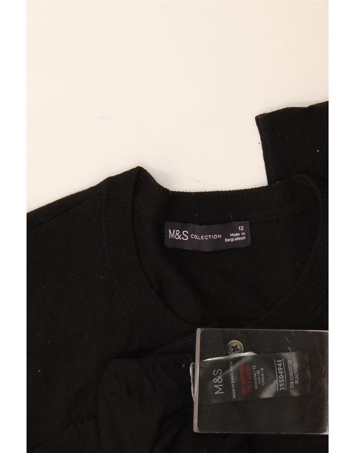 Marks & Spencer Dame Cardigan Sweater UK 12 Medium Black Viscose