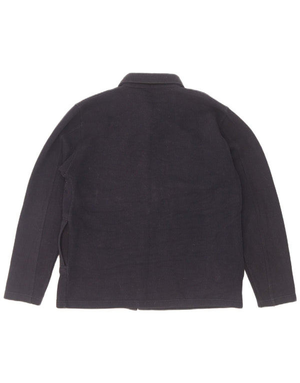 Zara Herre Overshirt Shirt Medium Marineblå Bomuld